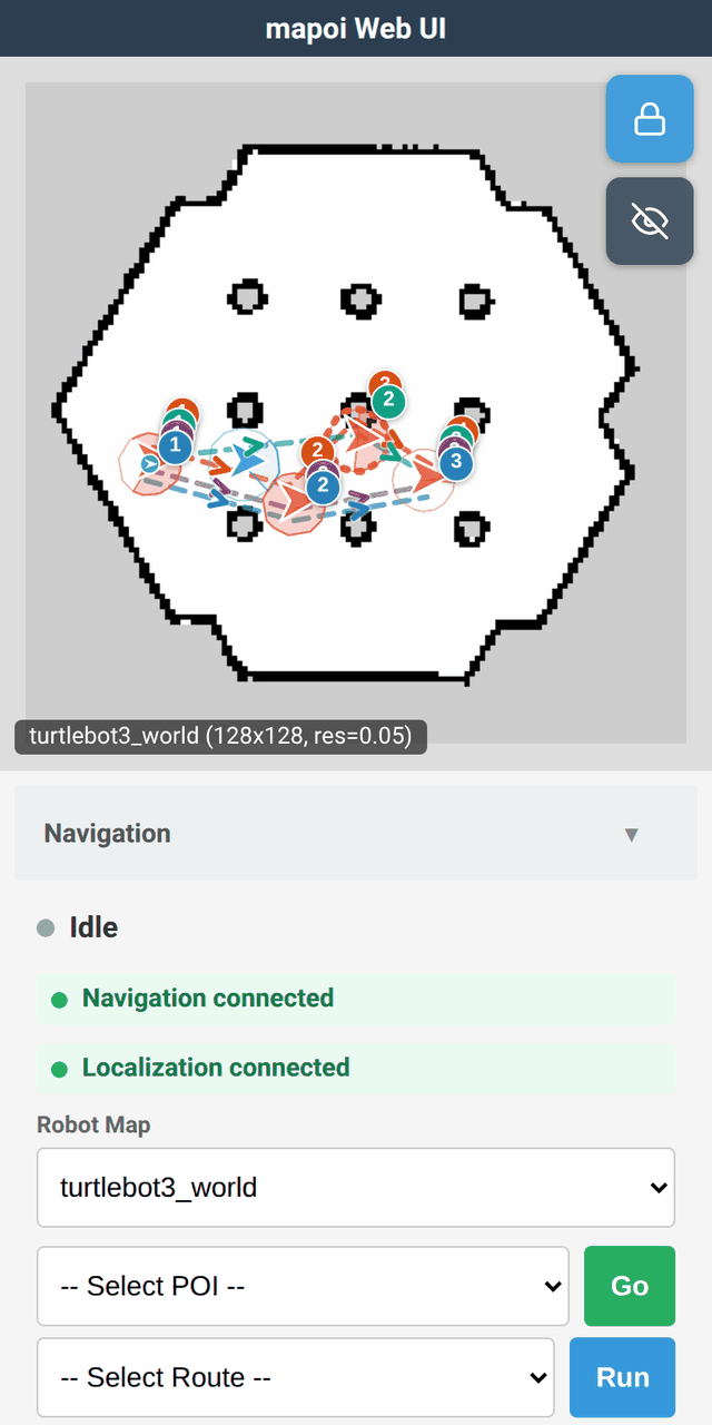 mapoi Web UI のスマートフォン表示