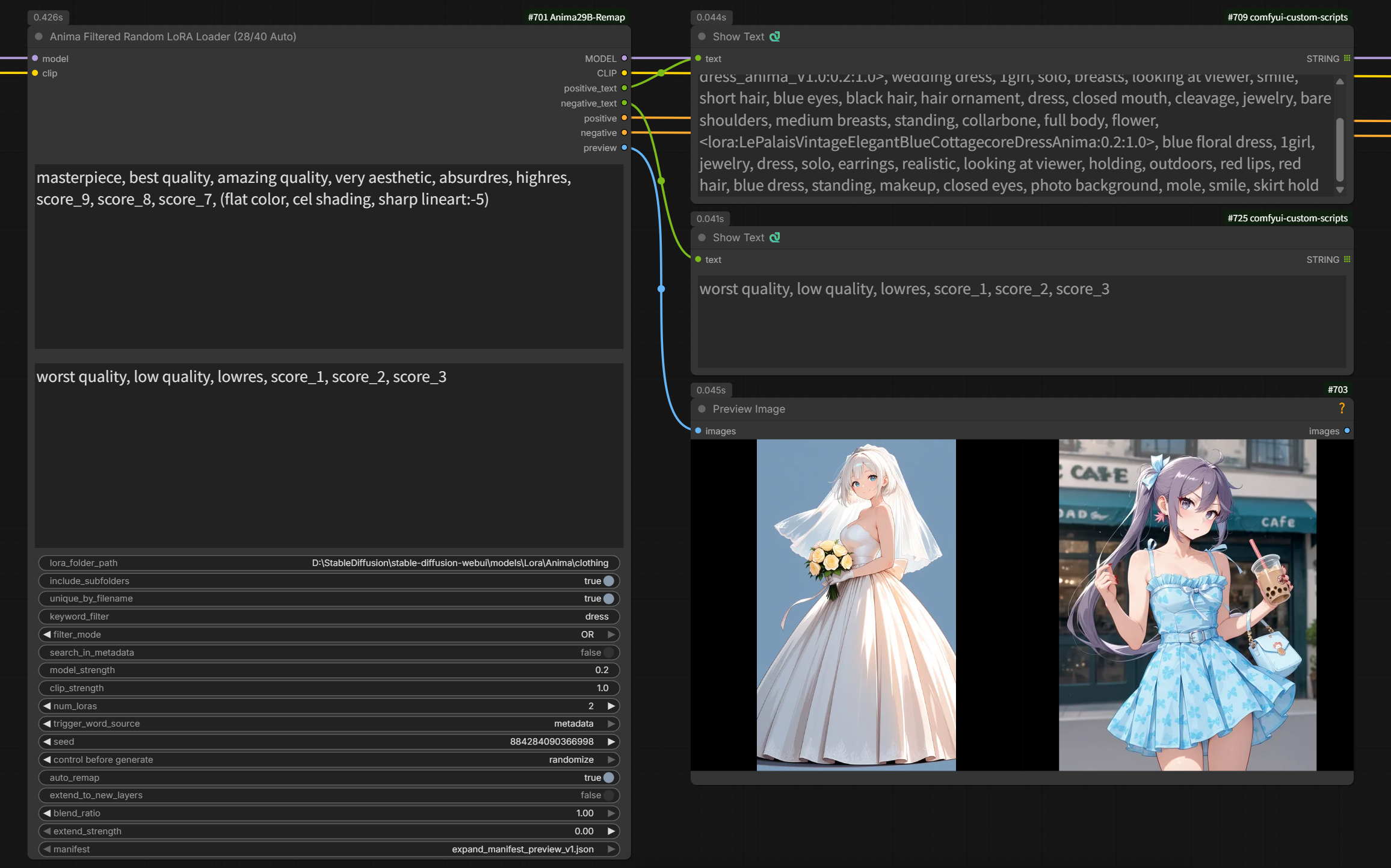 Node 6: Anima Filtered Random LoRA Loader (28/40 Auto)