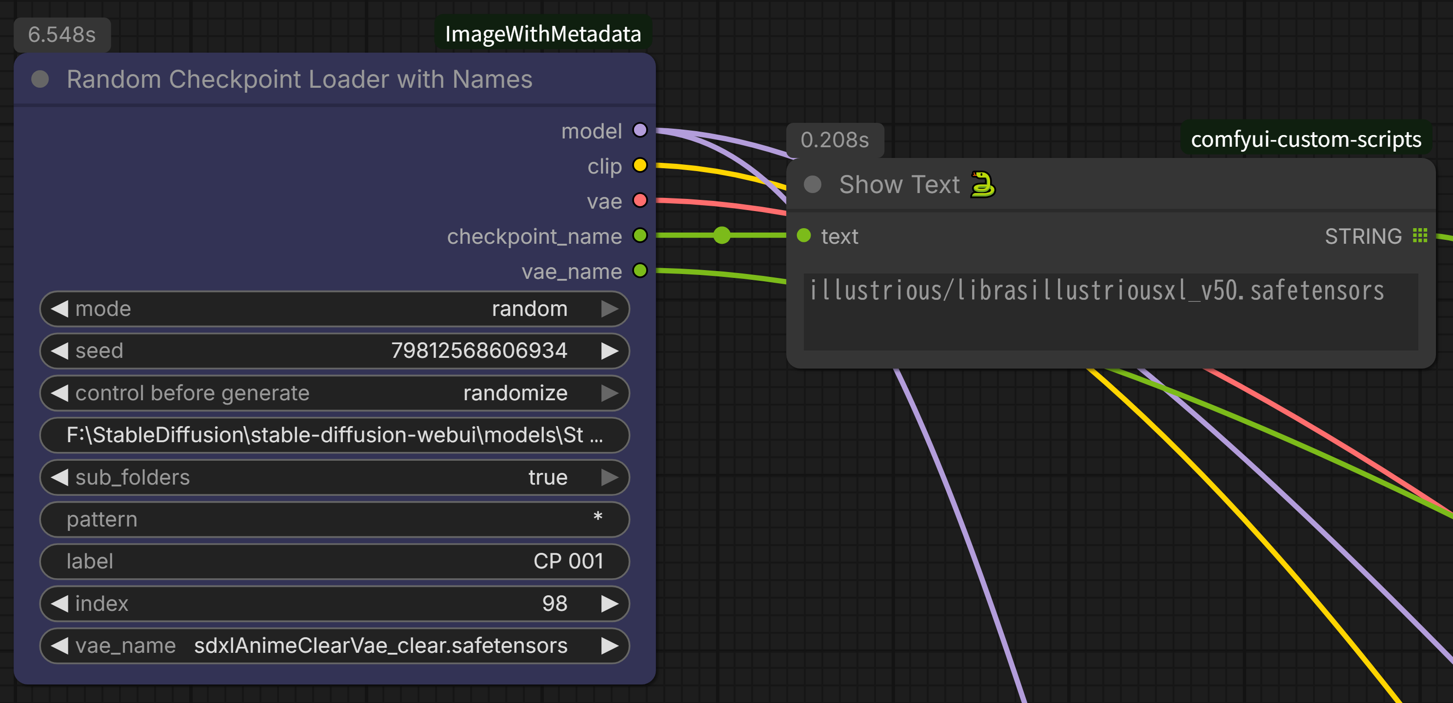 Random Checkpoint Loader with Names example