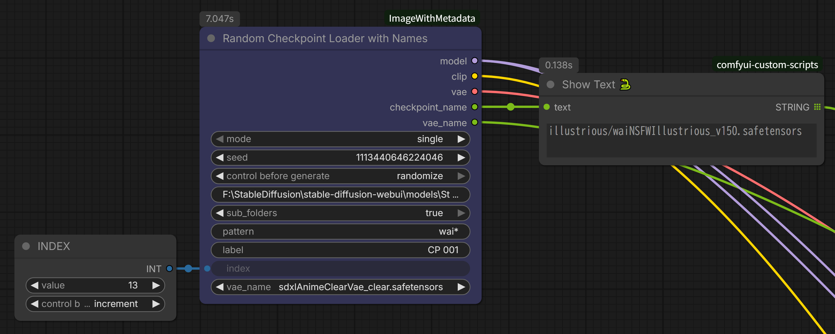 Random Checkpoint Loader with Names example
