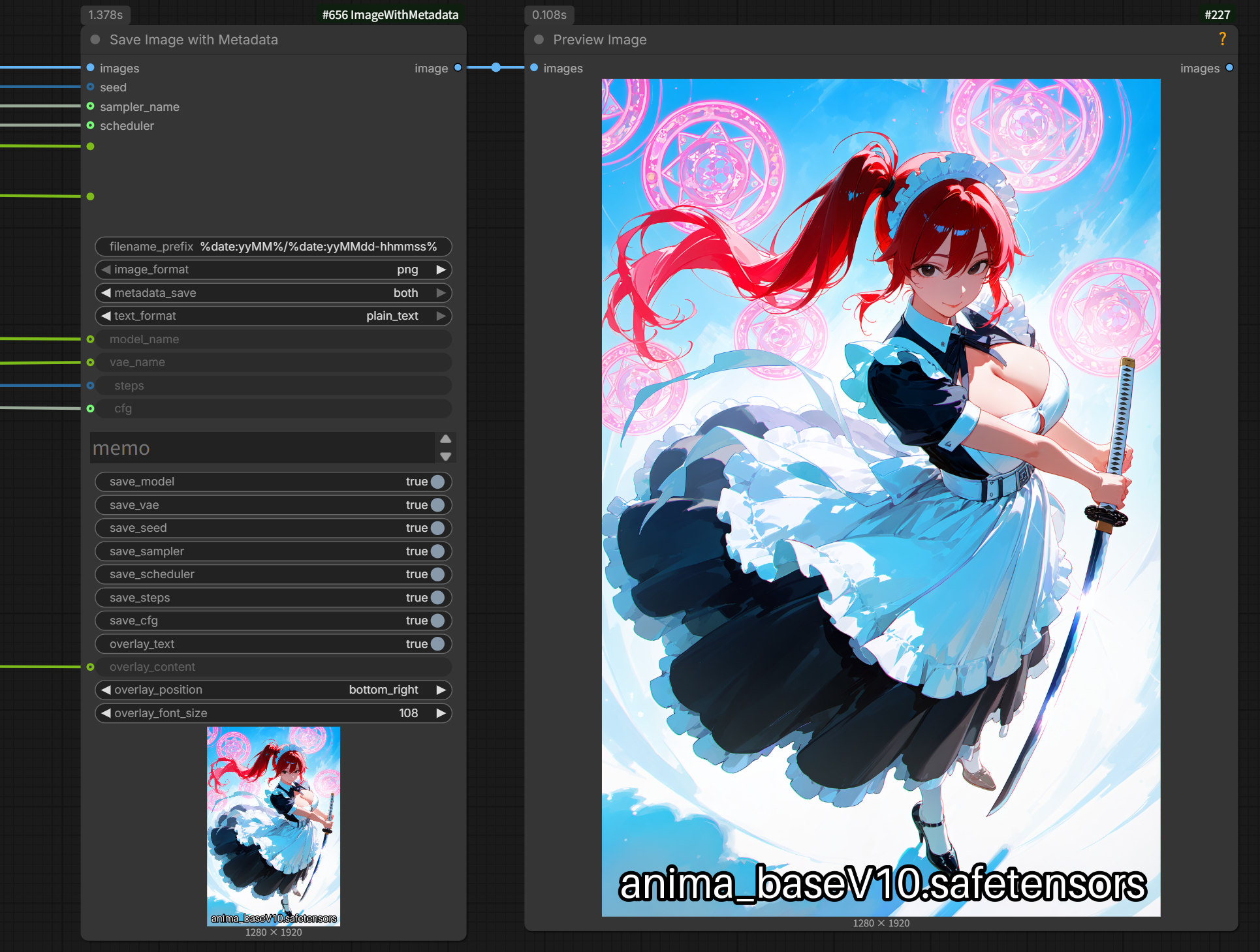 Save Image with Metadata workflow example
