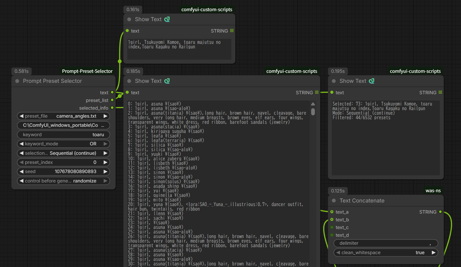Prompt Preset Selector Workflow sample