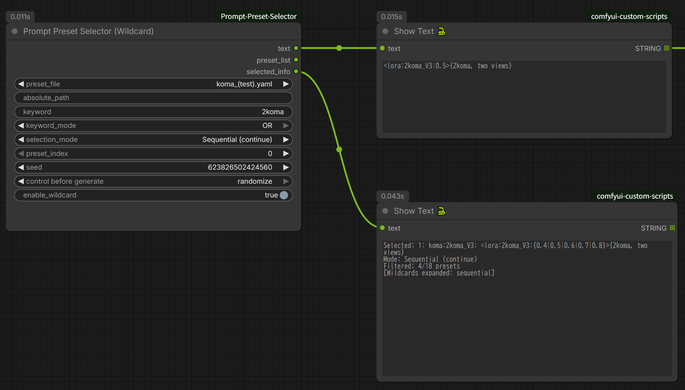 Prompt Preset Selector with Wildcard Workflow sample