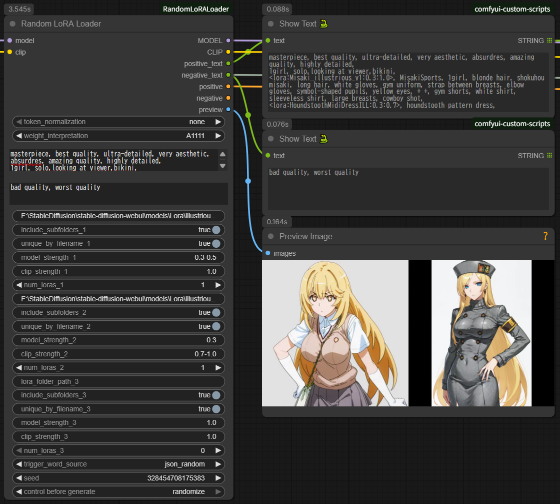 Random LoRA Loader Workflow Example