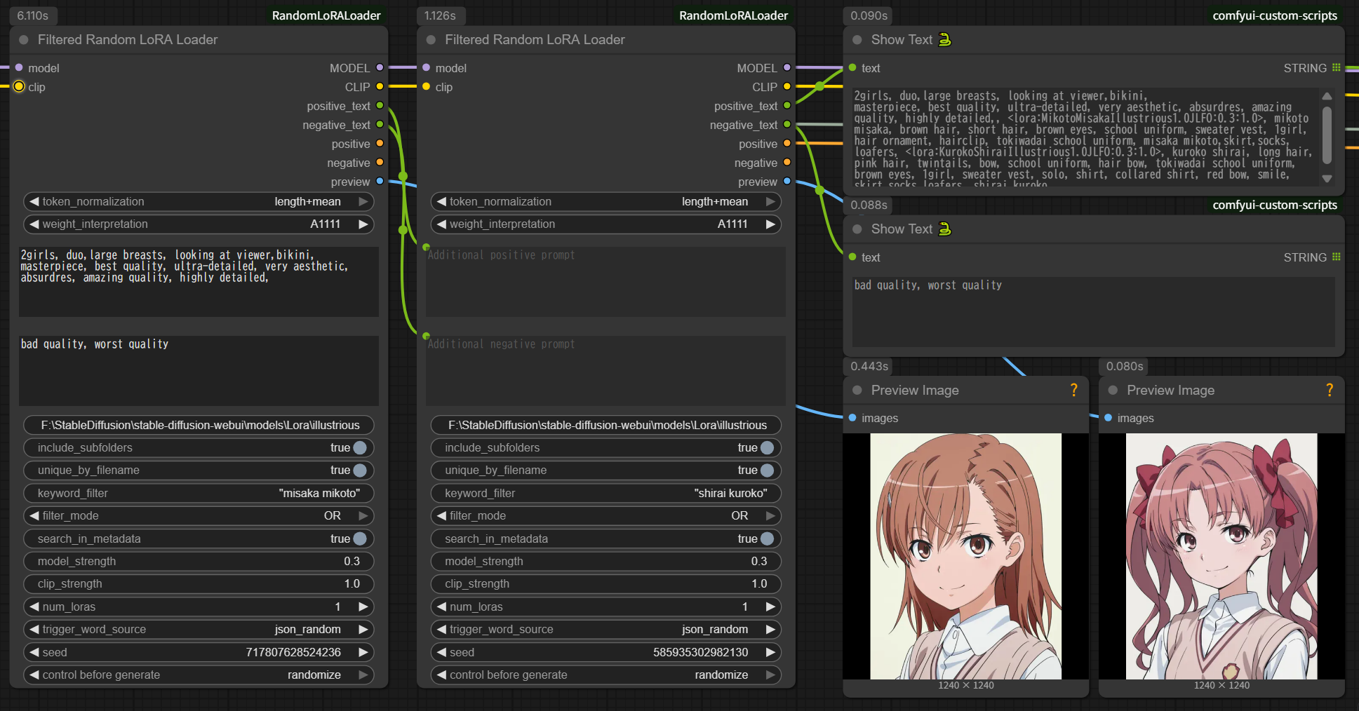Filtered Random LoRA Loader x2 Workflow