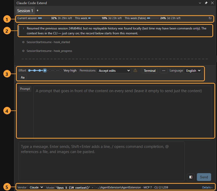 The chat panel docked in Visual Studio