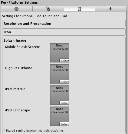 Unity - Player Settings