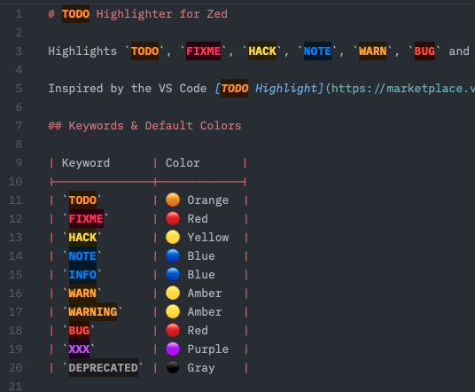 TODO Highlight in action