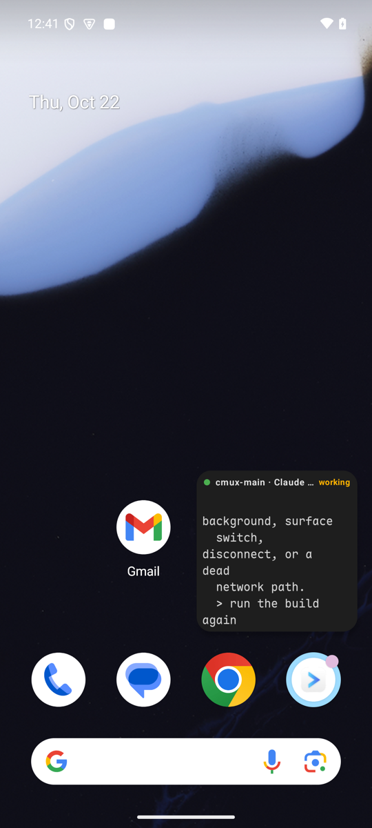Terminal running in an Android picture-in-picture window