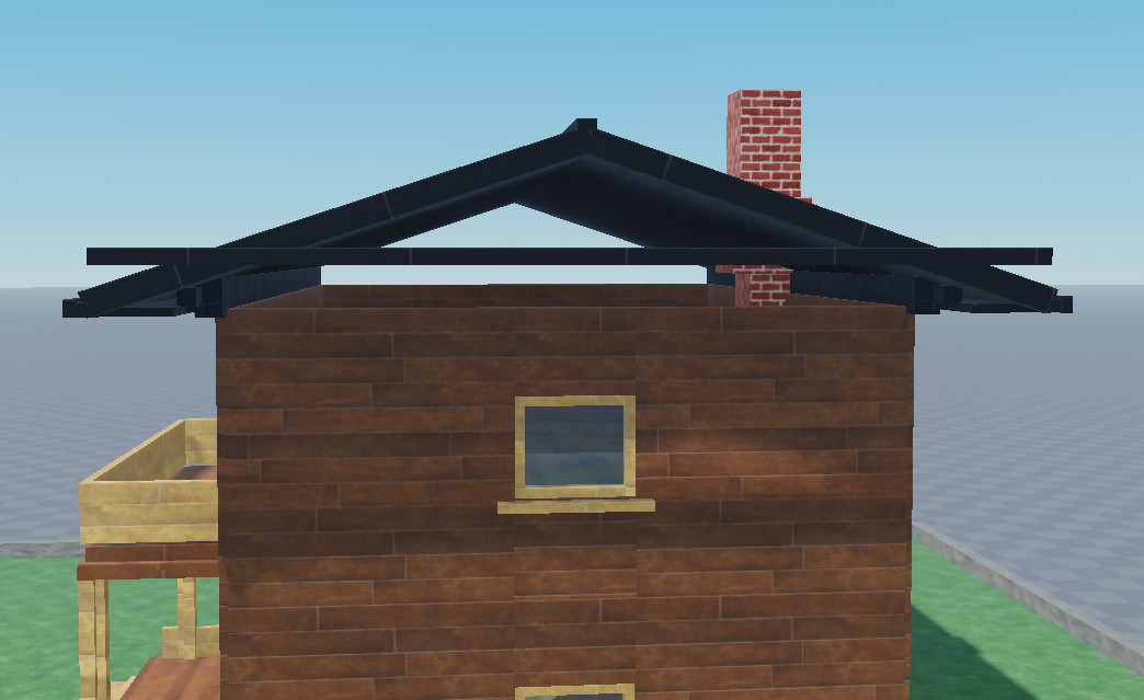 Roblox Studio cabin generated through the bridge