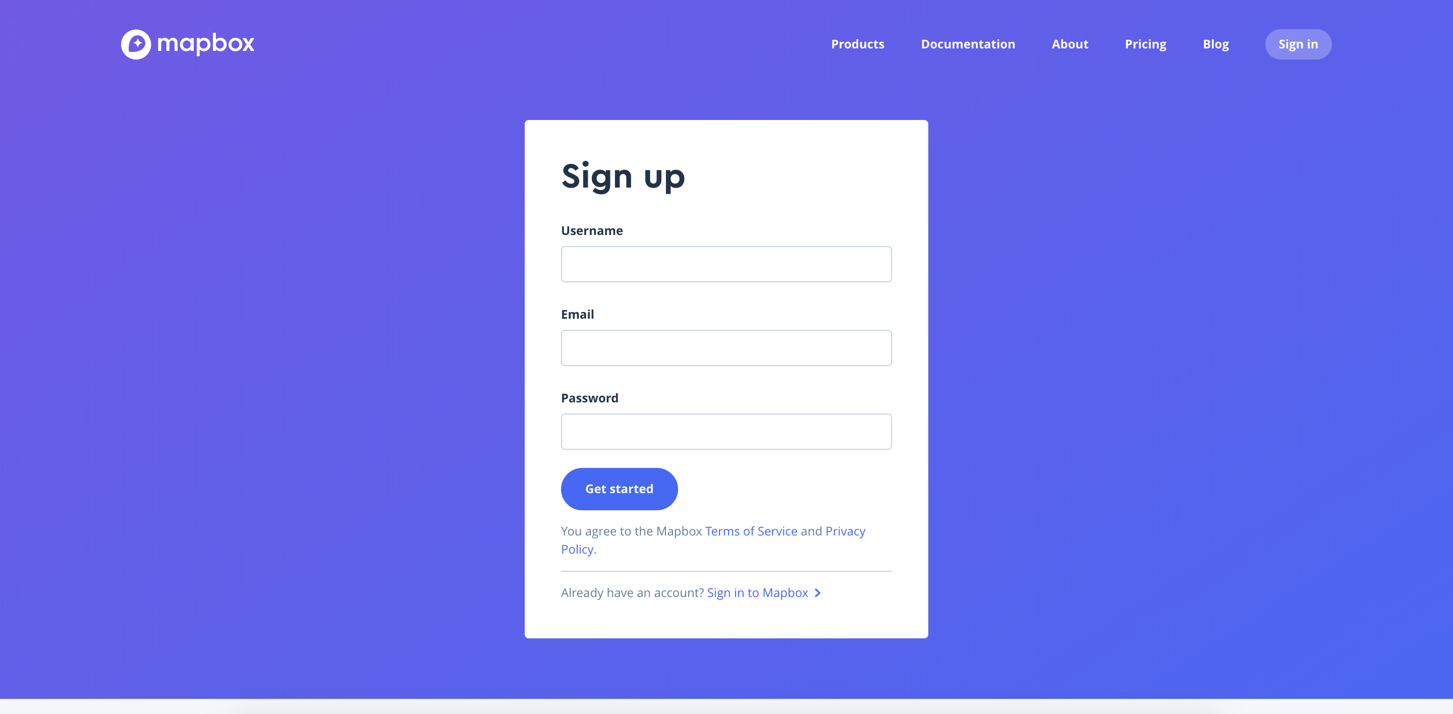 Mapbox Signup