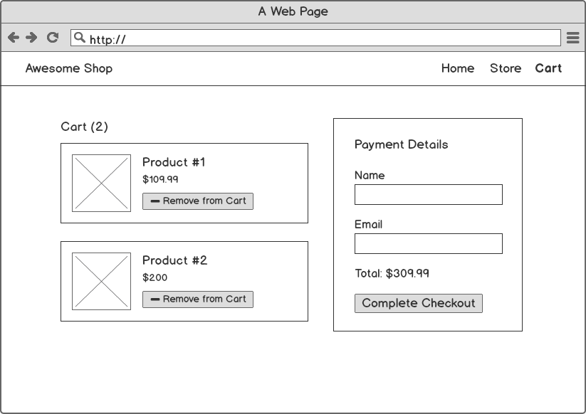 Desktop Cart Page