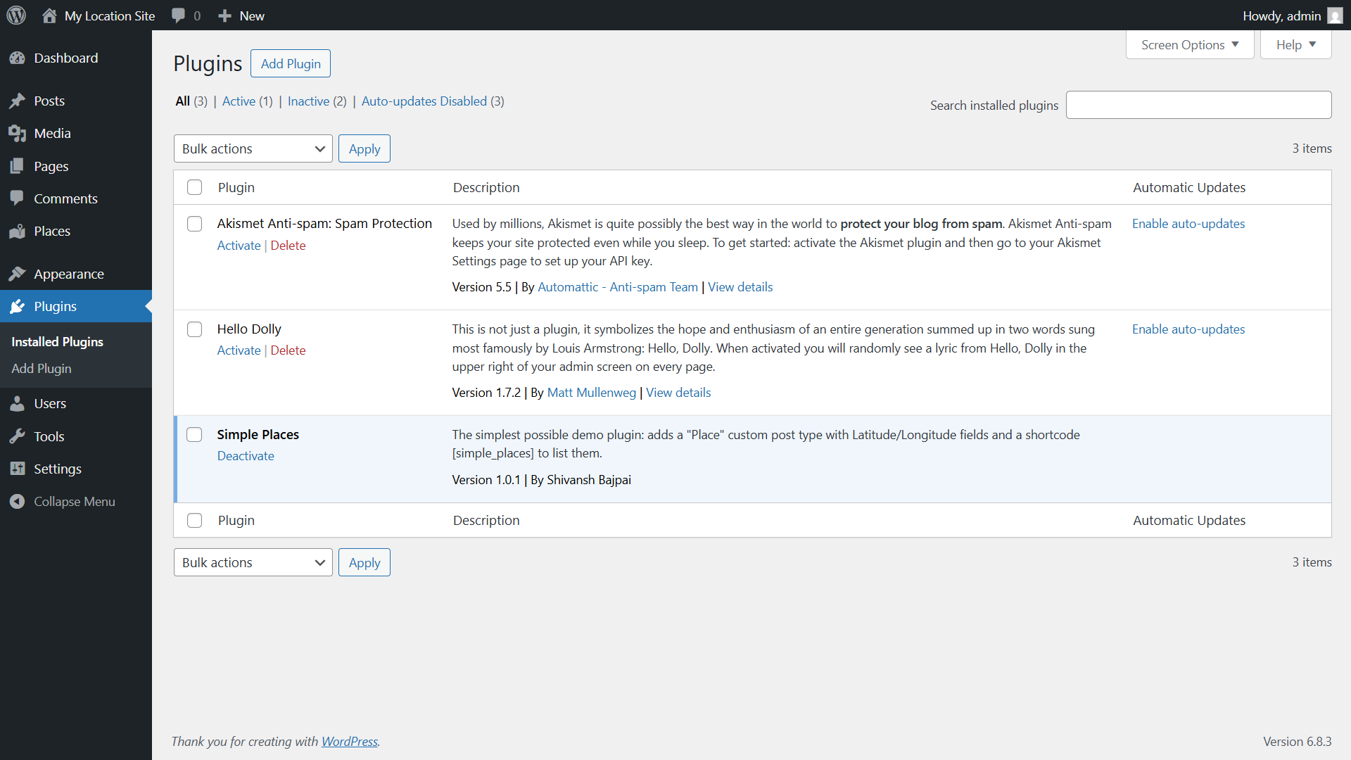 Admin – Add Place