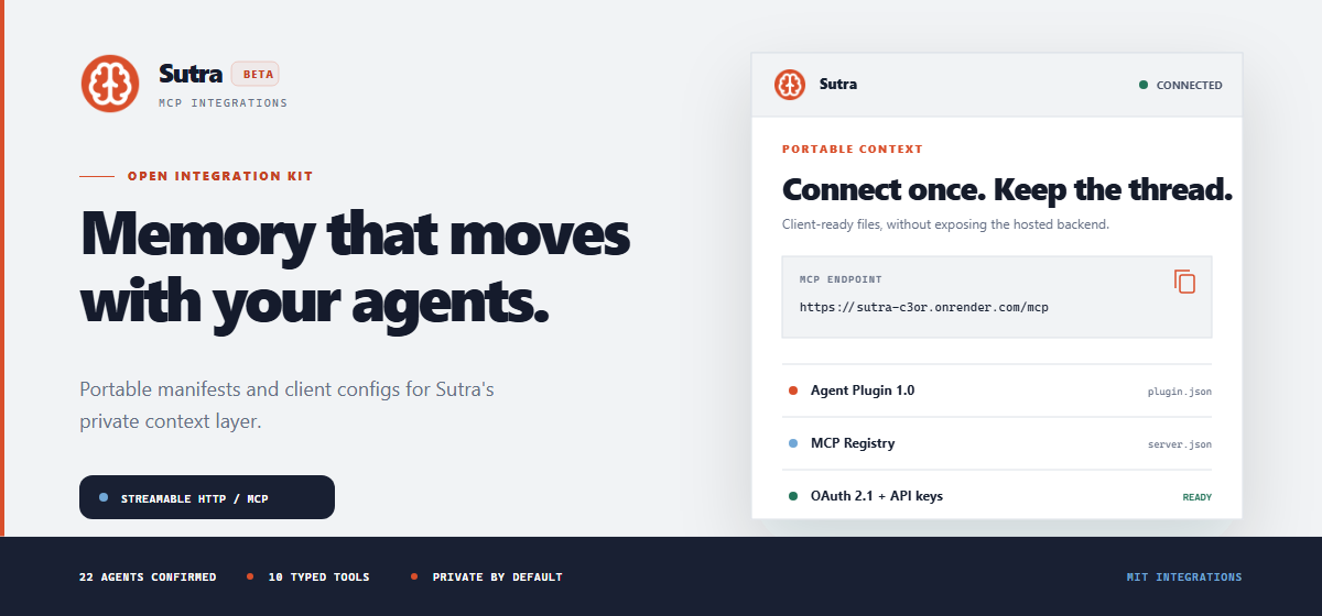 Sutra - one private memory layer for every AI agent