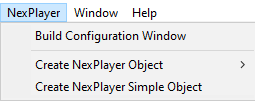 Create NexPlayer Simple
Object