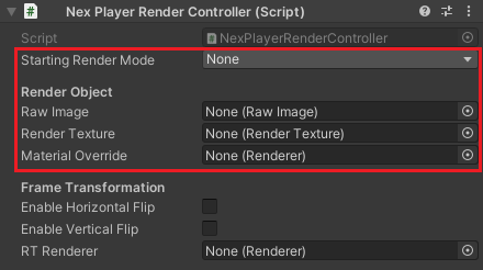 Render Mode settings