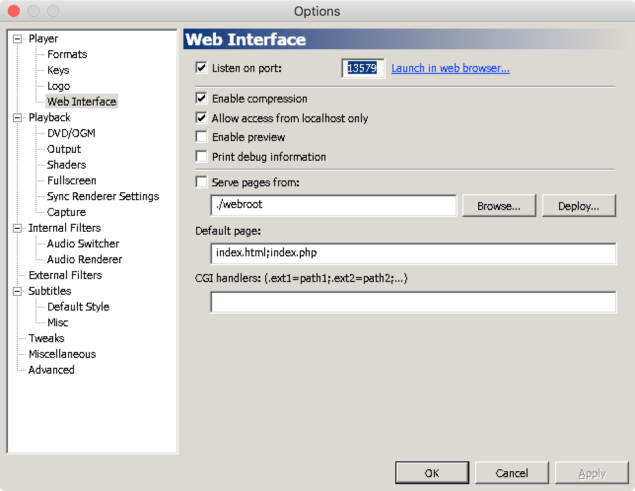 configuring MPC-HC