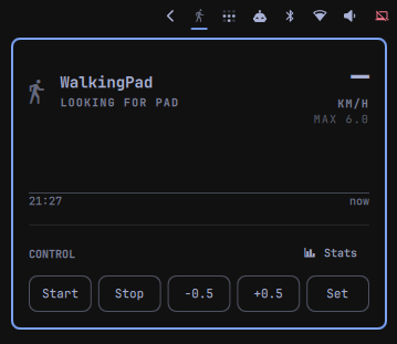 The bar icon and its popup