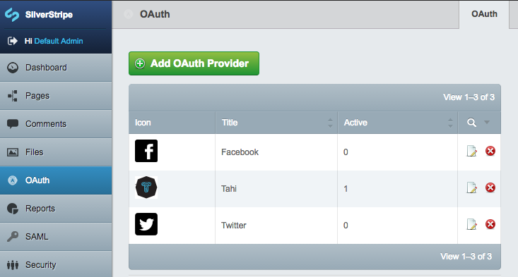 Adding OAuth Provider