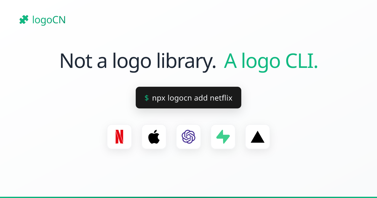 logoCN - Add logo components to your project with a single command