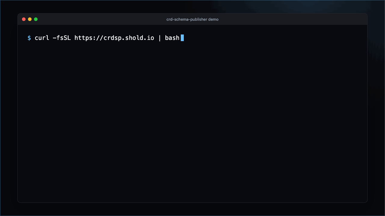 Installing crd-schema-publisher, extracting CRD schemas, and browsing the generated schema site