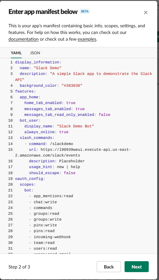 Copy paste generated manifest data