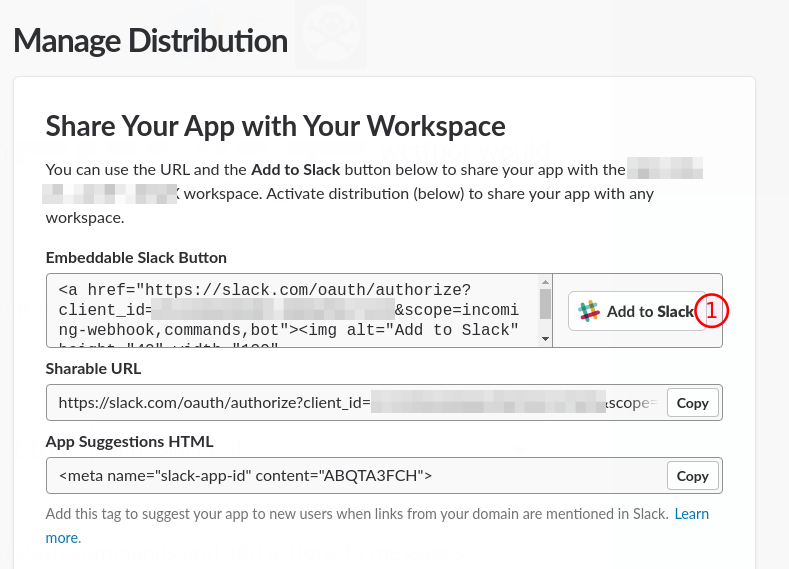Click Add to Slack for workspace