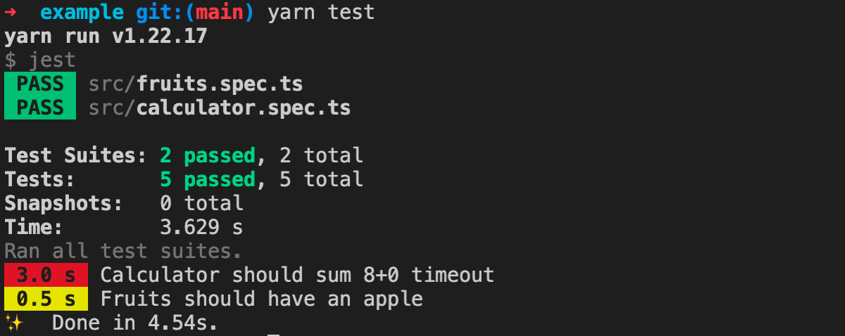 Example test run