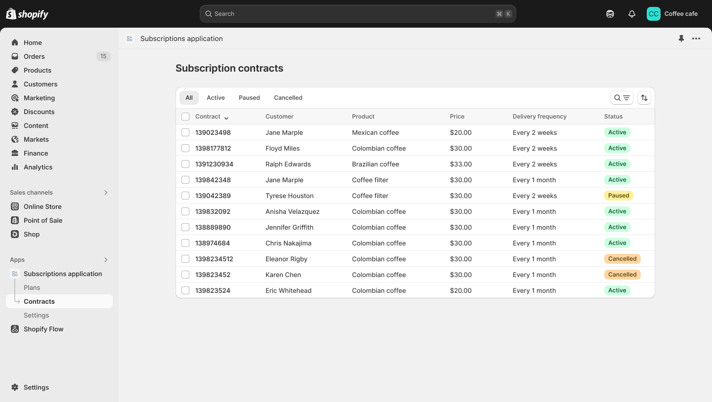 Shopify Subscriptions Reference app