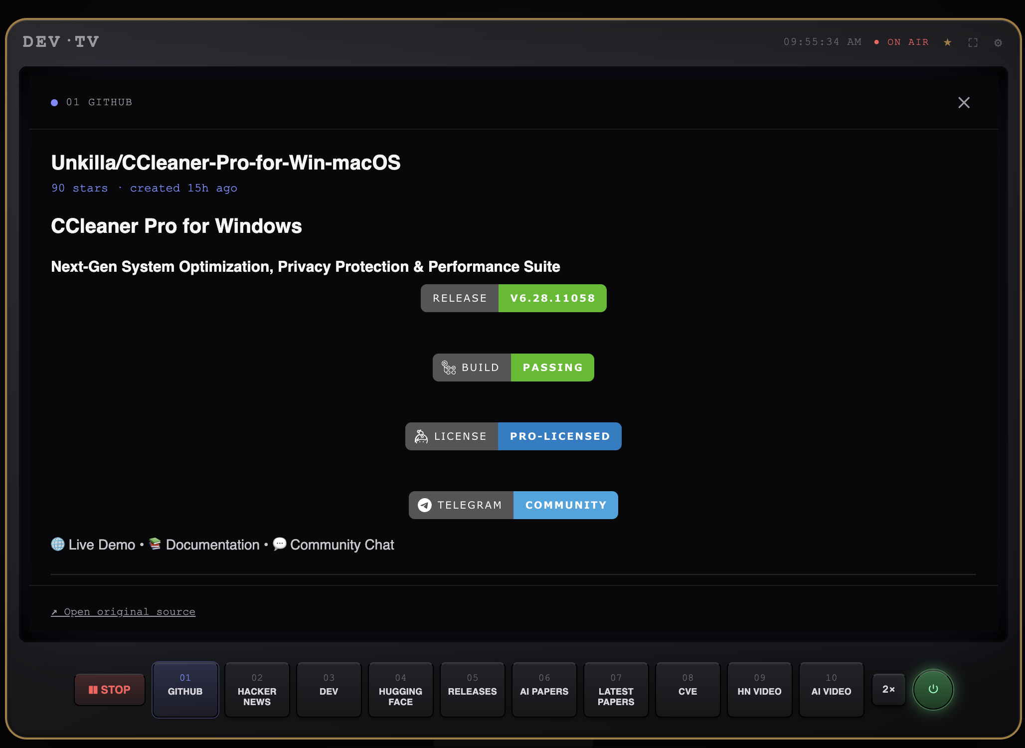 In-app reader