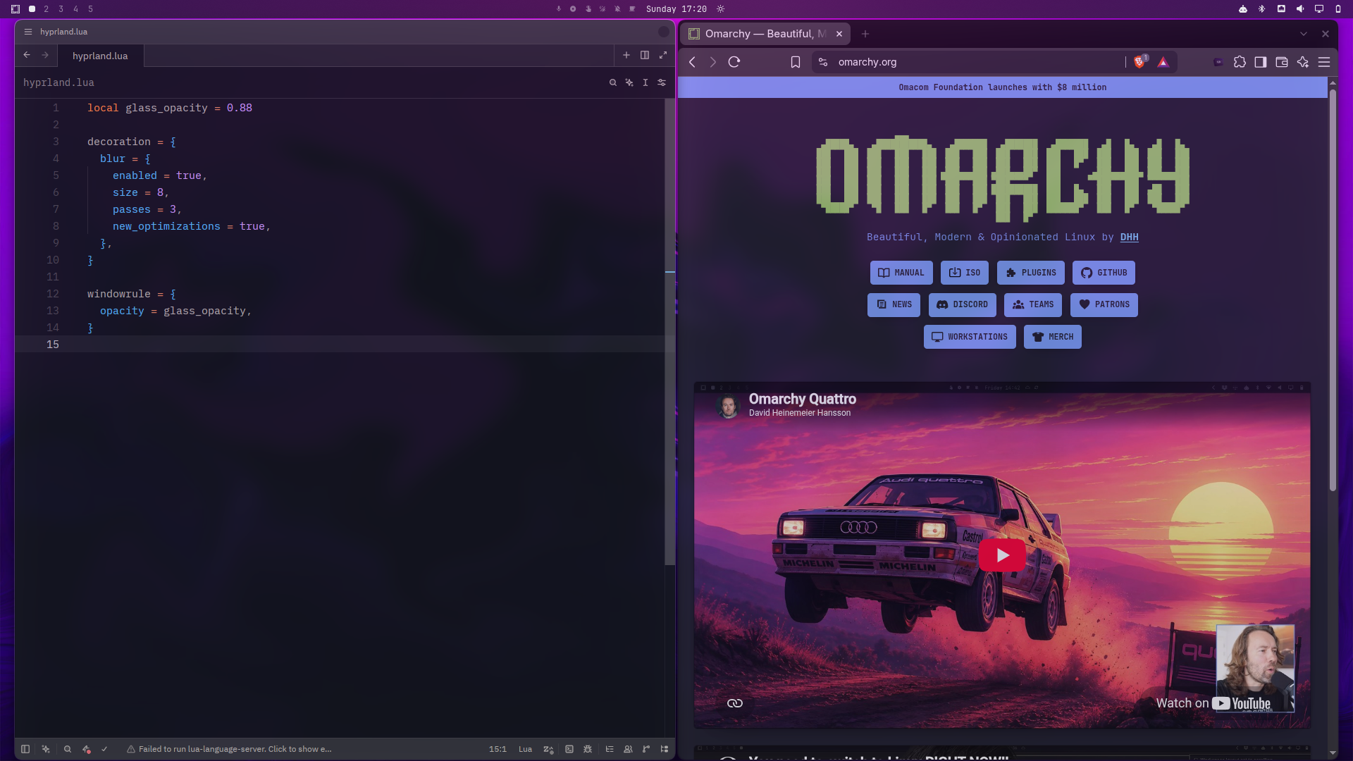 Omarchy Velora developer workspace