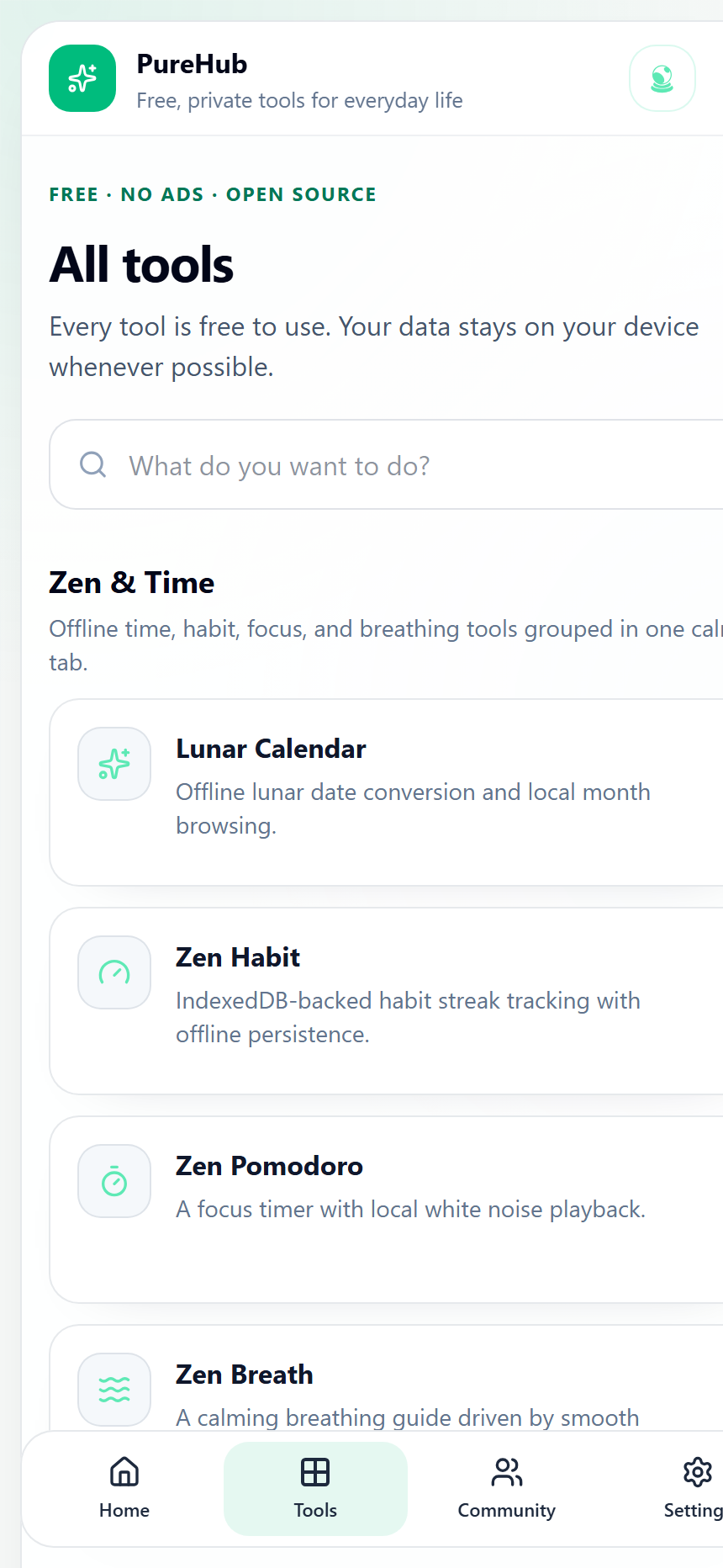 PureHub tools catalog