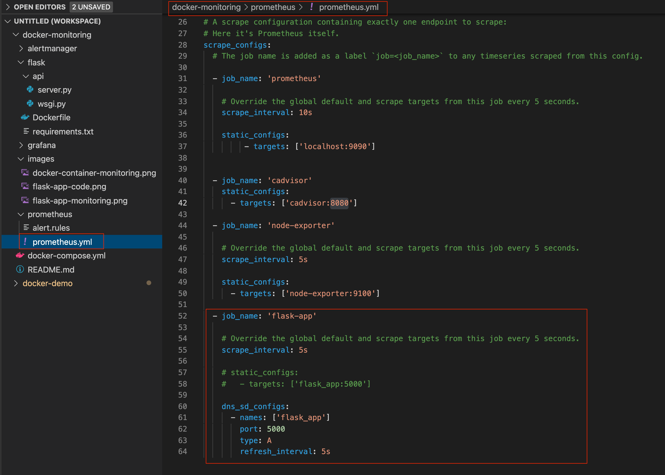 How to configure a scrape on Prometheus