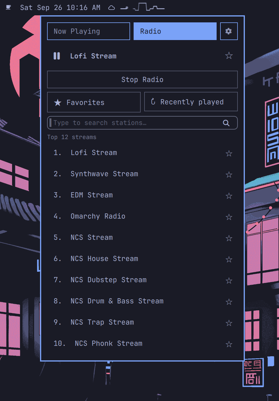 radio tab