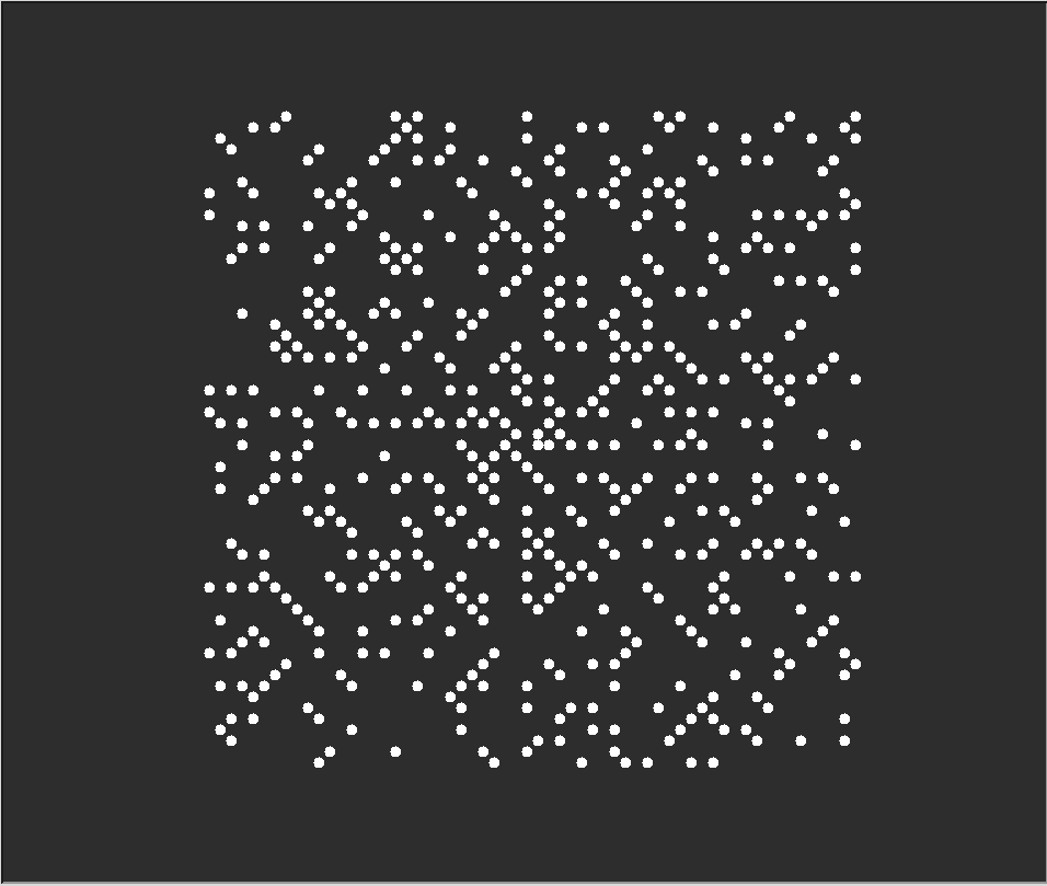 Prime spiral with max value 3600 without path lines, and dot radius 10