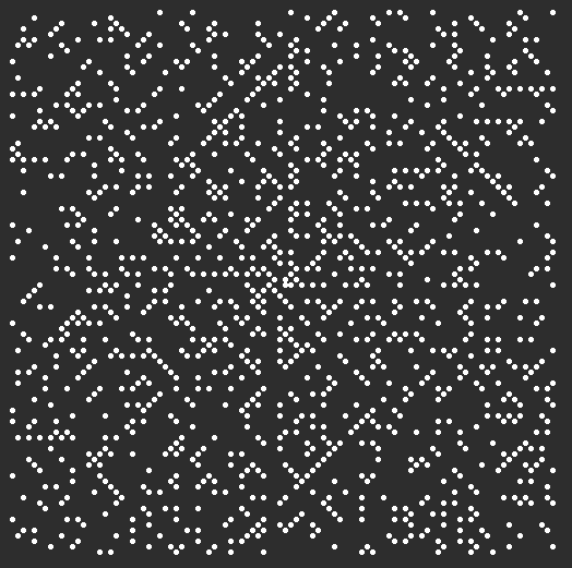 Prime spiral with max value 10,000 without path lines, and dot radius 5