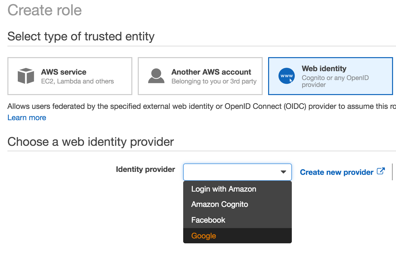 create-role-google-identity