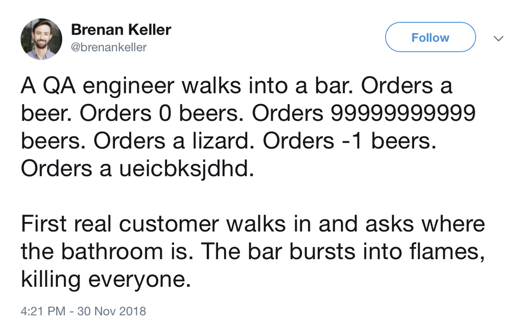 qa engineer walks into a bar