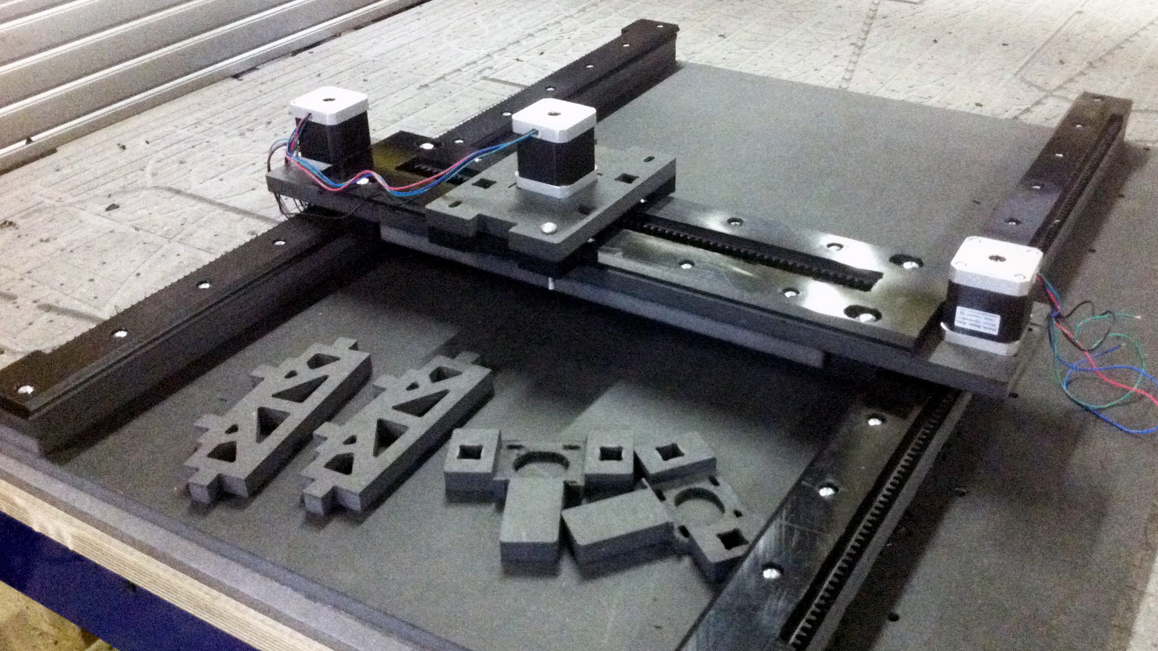 First gantry prototype fabricated on Shopbot