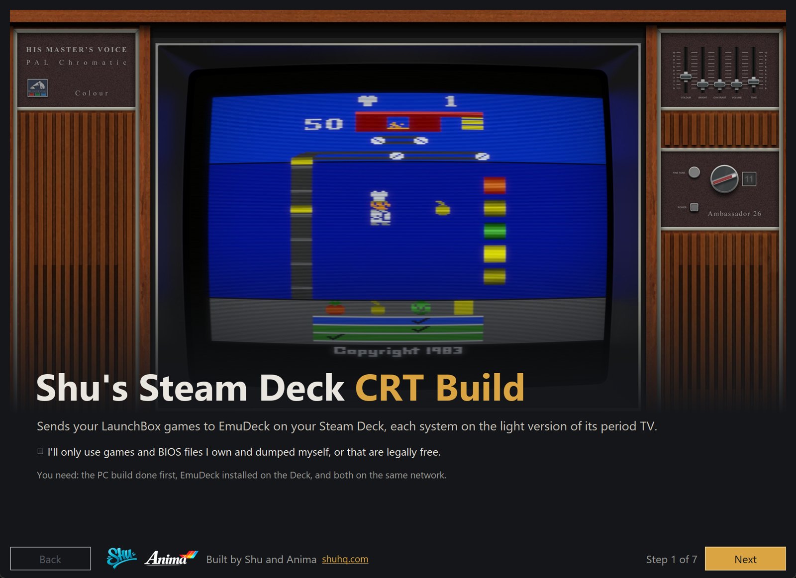 The Steam Deck wizard's welcome screen