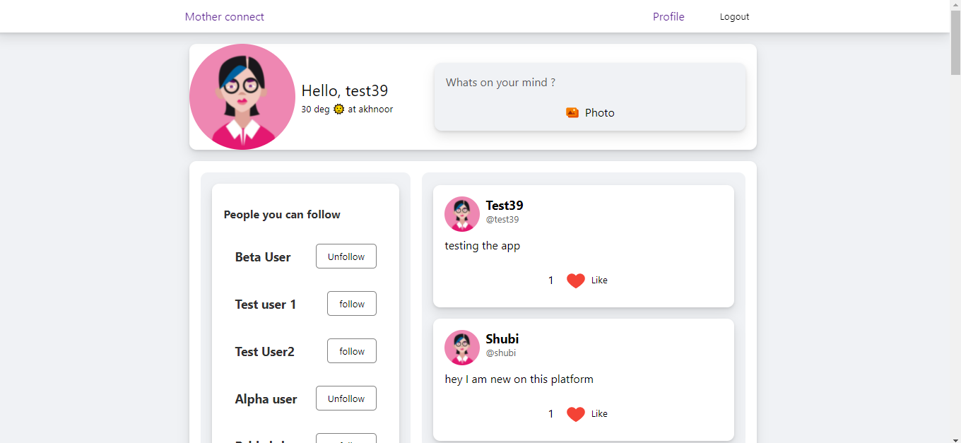 GitHub - shubambhasin/mothersConnect: A social media application built ...