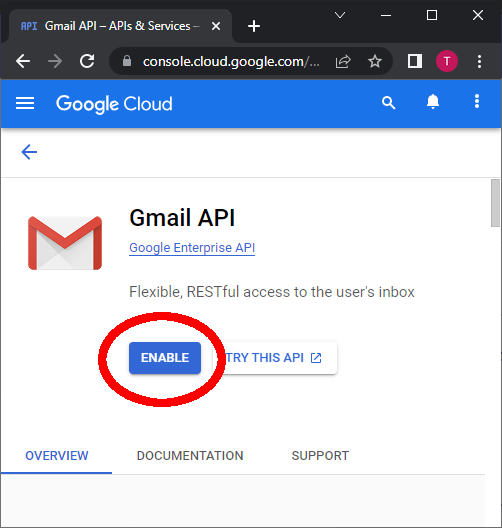 Enable Gmail API