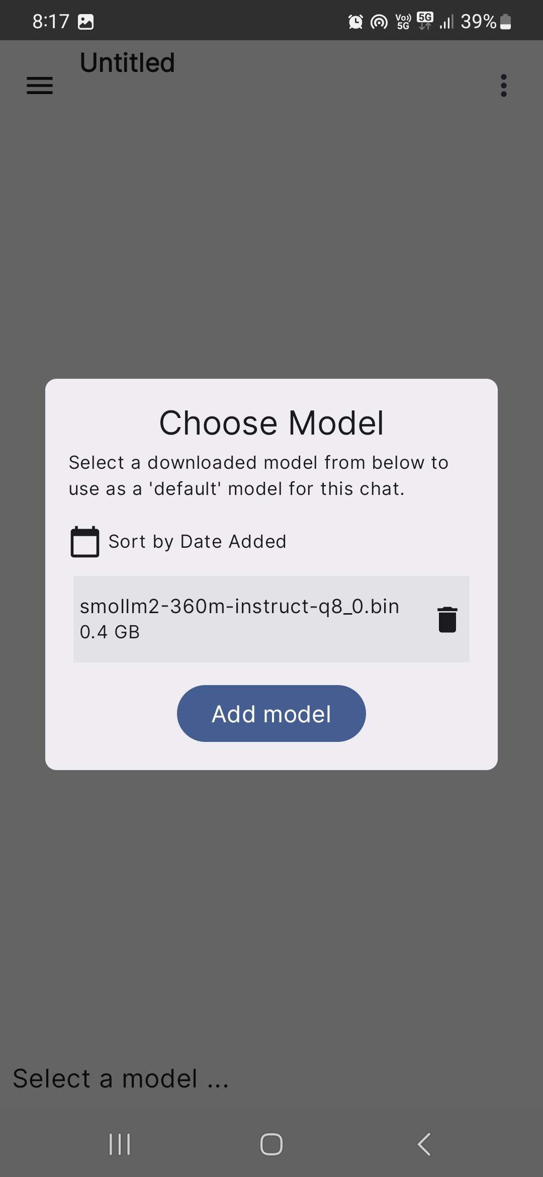Screenshot 2 of SmolChat — opens full size