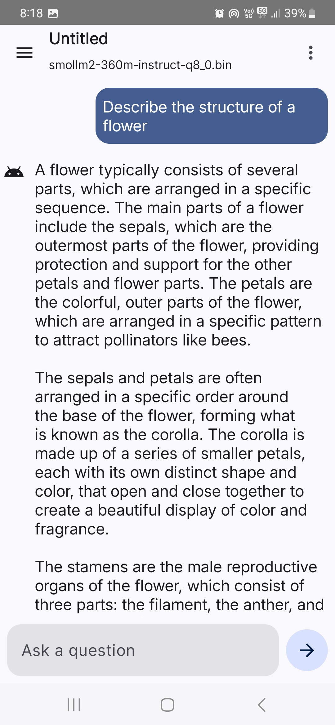 Screenshot 3 of SmolChat — opens full size