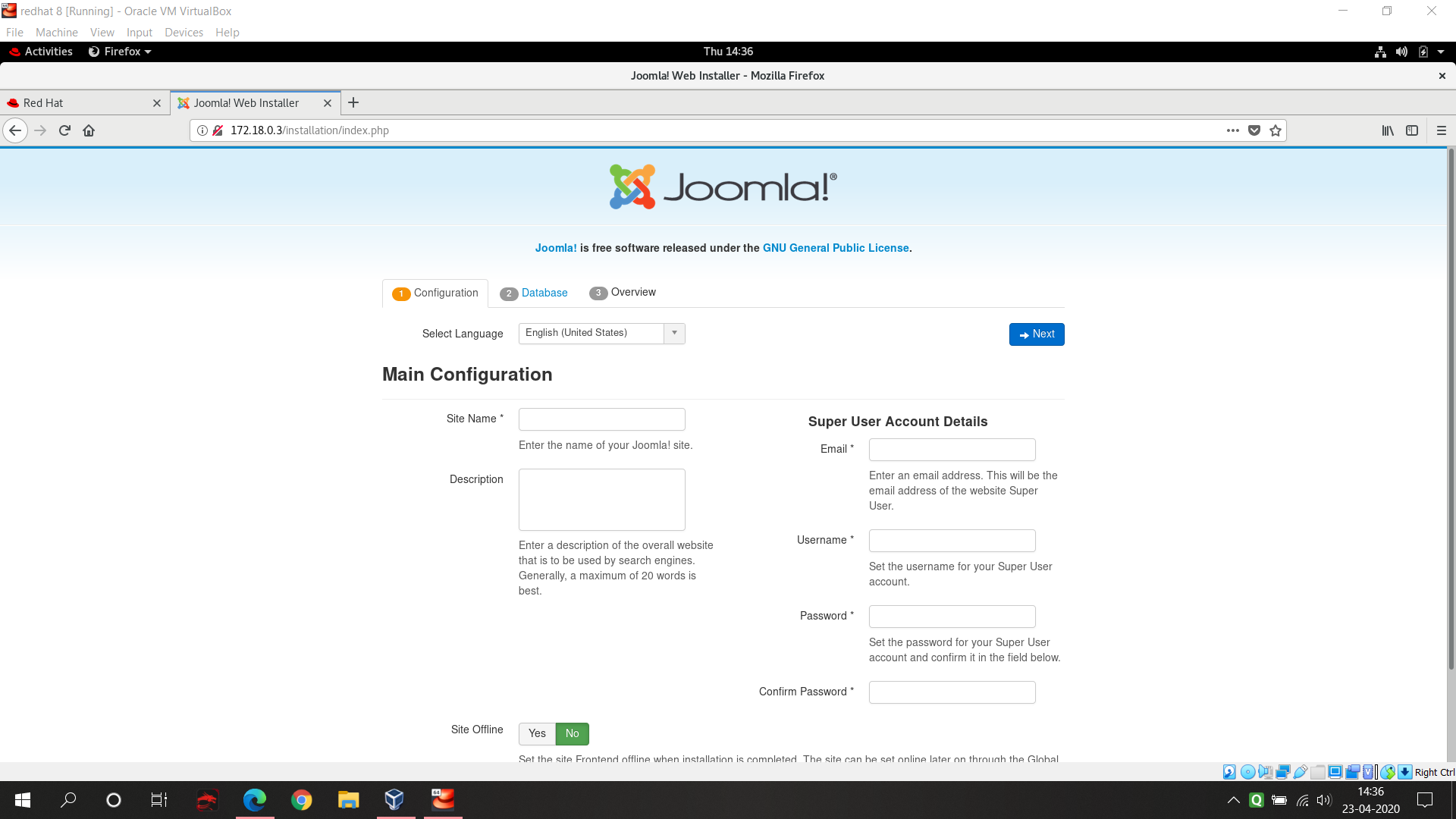 Joomla Web Page