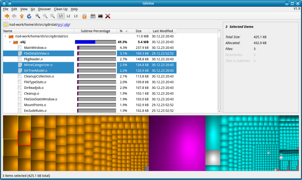 qdirstatスナップショット