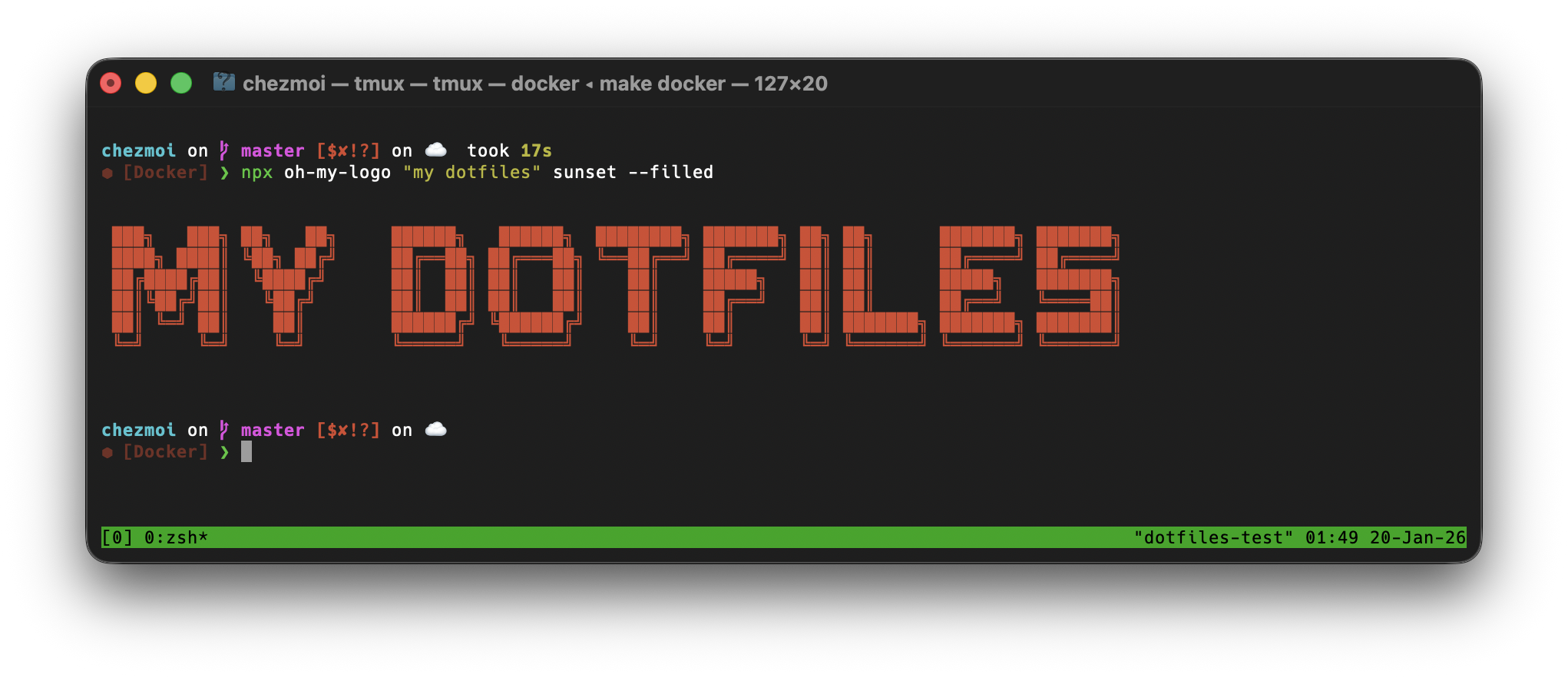 Screenshot of setup on Ubuntu Server machine