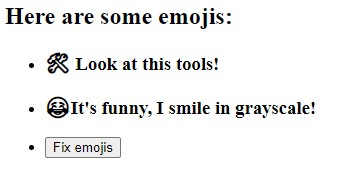 Grayscales emojis example