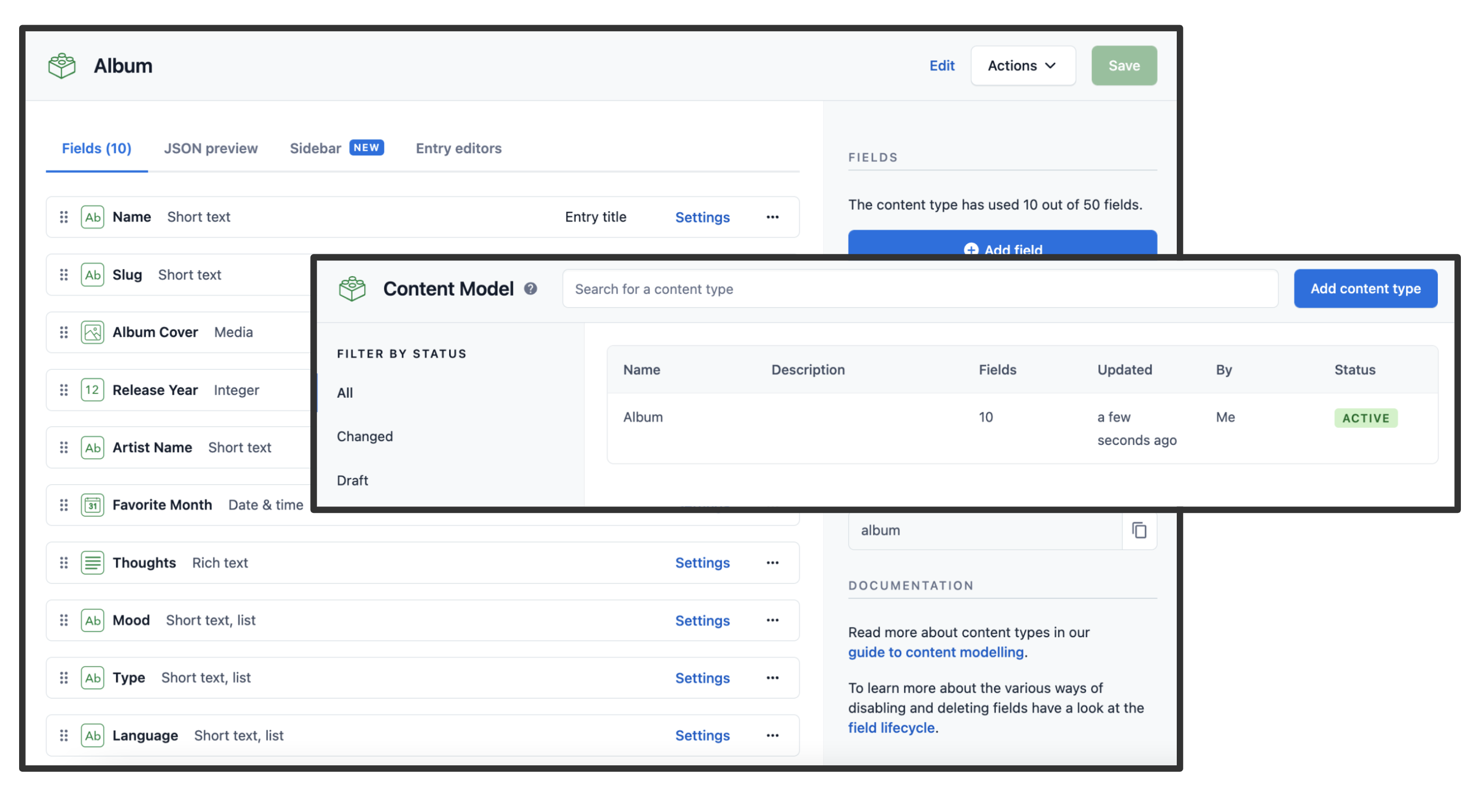 Content model overview