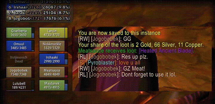 Shows dropped loot